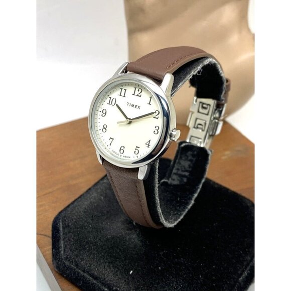 Timex Women's Watch TW2V69000 Quartz Indiglo Cream Dial Brown Leather Ba… - Picture 2 of 14